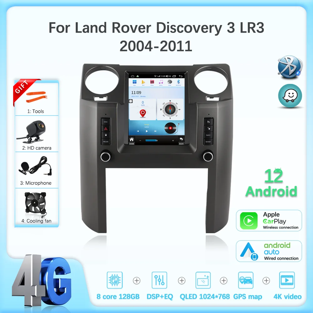 

Latest used for Land Rover Discovery 3 LR3 2004-2009 Android 12 Car multimedia player GPS CarPlay Radio 4G WiFi Navigation 8+256