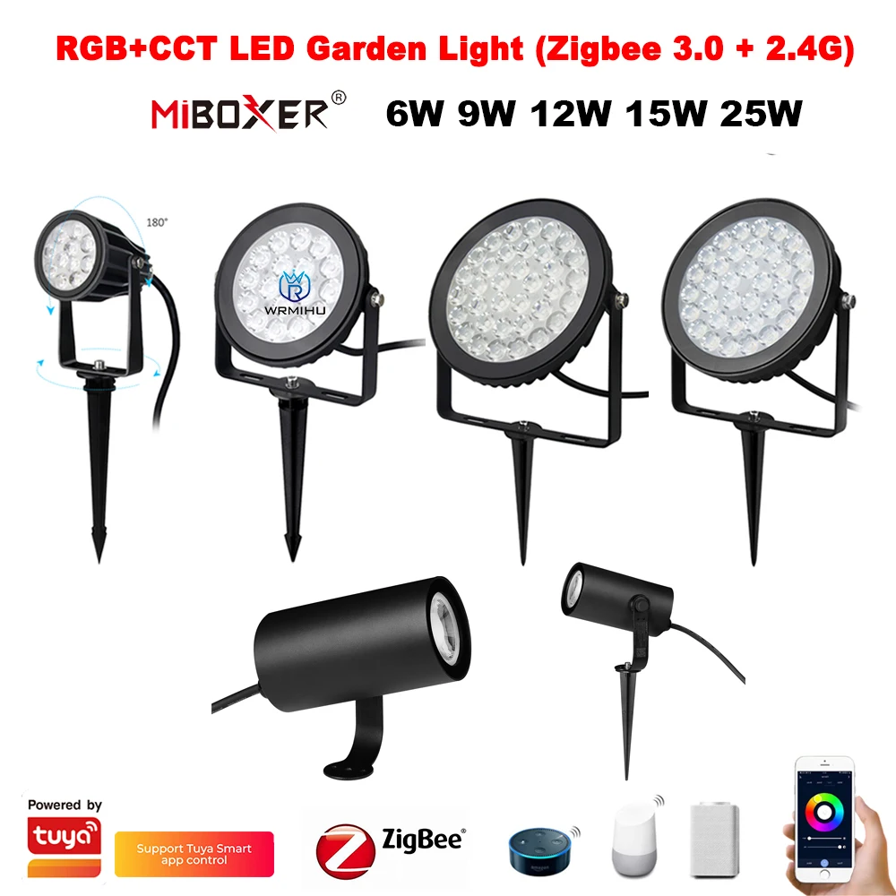 MiBoxer FUTC11ZR 12W RGB+CCT LED Garden Light Zigbee 3.0 + 2.4G wifi APP control / Auto Signal Transmitting 16 Millions IP66