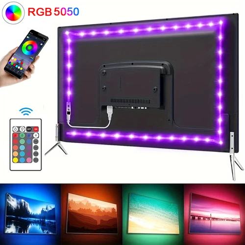 RGB LED 스트립 조명, USB LED 조명, APP 제어, 색상 변경, 유연한 Luces, LED 앰비라이트 TV 백라이트, 게임룸 장식 