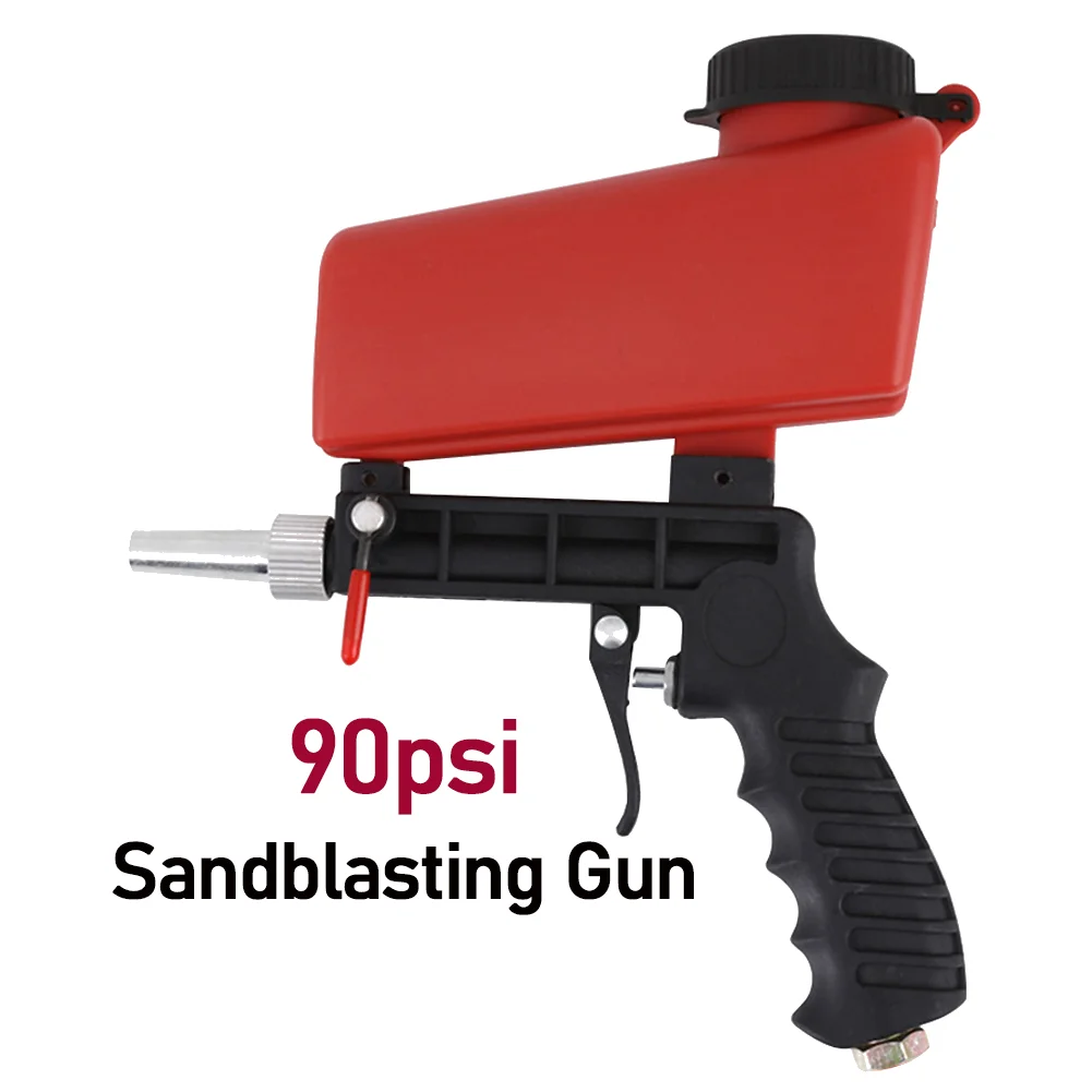 90psi Gravity Sandblasting Gun Portable Adjustable Sand Blaster Machine Handheld for Removal Paint Rust Corrosion Scale