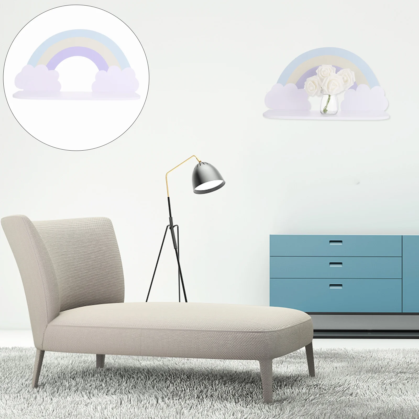 

Cloud Shelf Decor Creative Storage Rack Simple Sundries Holder Wooden Child