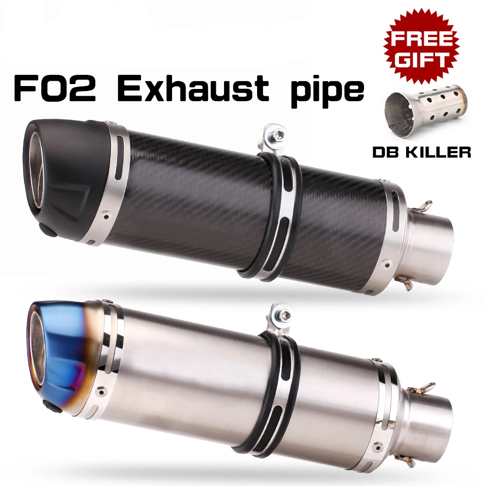 

51mm Universal Motorcycle Exhaust Muffler Escape Moto DB Killer for PCX125 NMAX155 FZ1N Z900 S1000RR CBR500R R6 F02