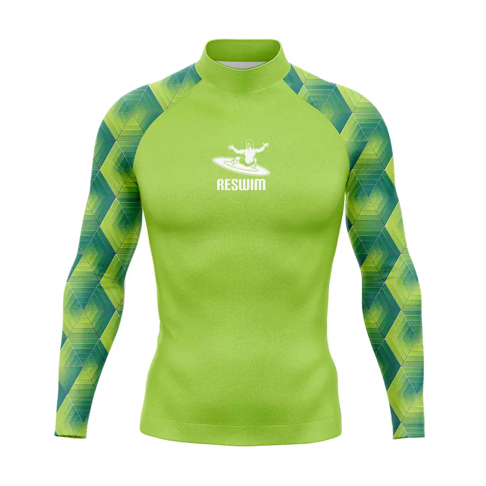 New Men's Swimsuit Swimming T-shirt Beach UV Protection Swimwear Rash Guard Long Sleeve Surfing Diving Suit Surf Shirt Rashguard