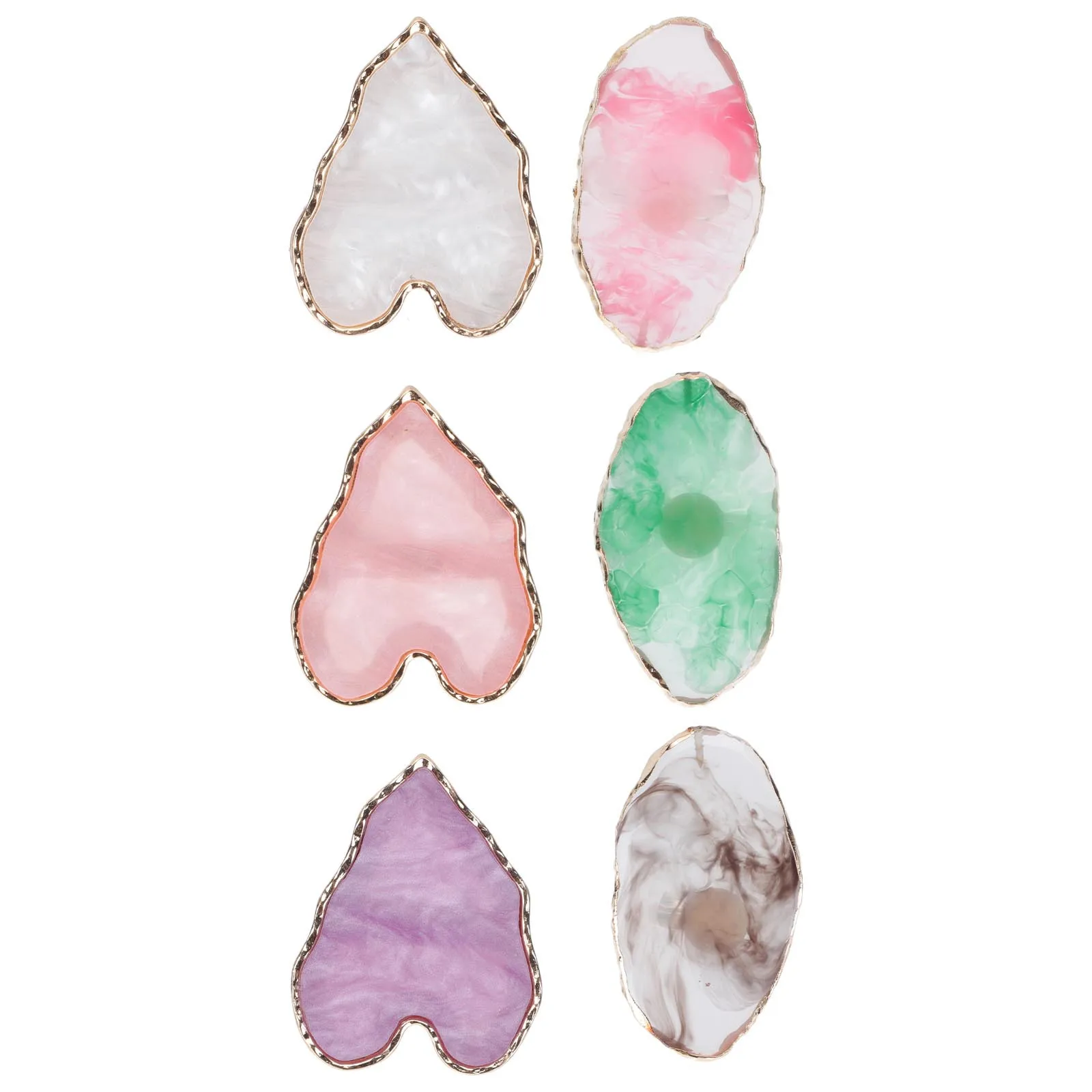 6 قطع من صينية خلط فن الأظافر، لوحة ألوان أساسية من الراتنج، سطح مسطح خفيف الوزن للمسح السريع والديكور المنزلي #4