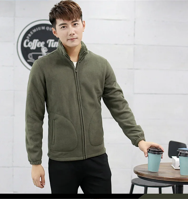 Oversized Green Zipper Hoodie Male Sweatshirts Men Slim Thick Winter Couple Fleece Hoodie Casual Winter Tops Sportswear 6xl 7xl