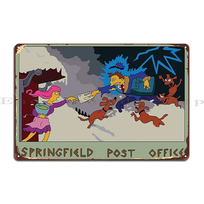 Springfield Post Office Metal Plaque Poster Bar Designs Create Wall Plaques Tin Sign Poster