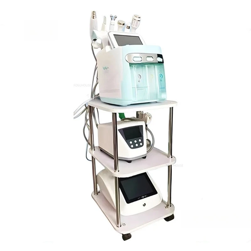 

Simple Salon Trolleys Medical Salon Equipment Furniture Creative Auxiliary Cart Beauty Salon Tray Platform Trolley Storage