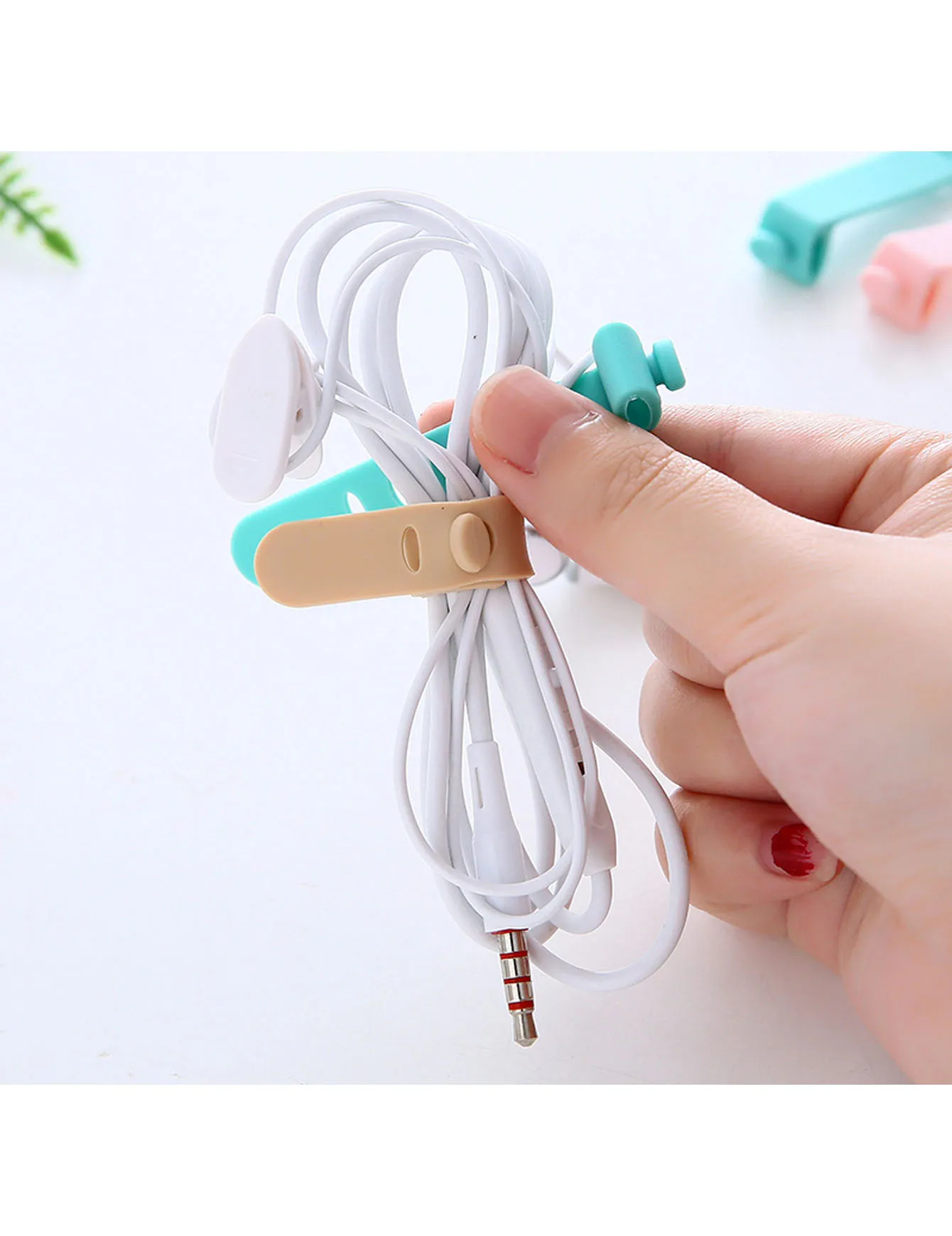 10 random color silicone zip ties and wire organizer, non slip and elastic - suitable for home, office, backpack, and travel