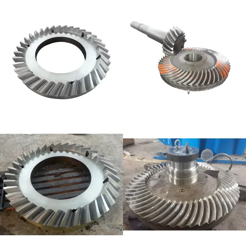 17CrNiMo6 Forging Steel Large Diameter Crown Wheel Helical Gears Left Hand 20 Pressure Angle