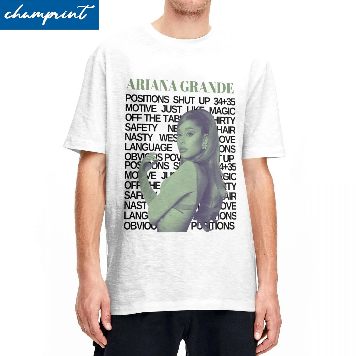 Streetwear Ariana Positions T Shirt For Men Women O-neck Short Sleeve Clothes Grande Song Music 100%Cotton Summer Clothes