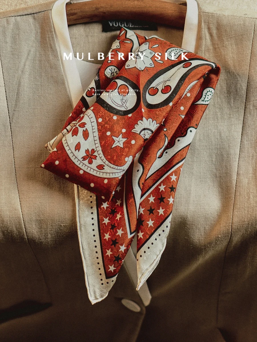 paisley-sle-6-momme-silk-scarf-women's-silk-square-netie-high-end-feel-65cm-length-geometric-pattern-spring-summer