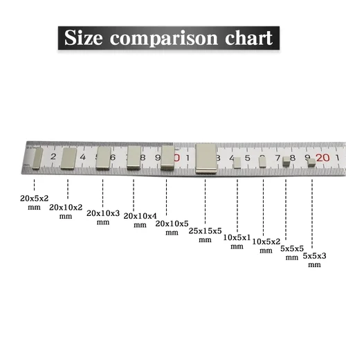 Imagen 2 del producto Bloque magnético de neodimio súper potente NdfeB N35 imanes magnéticos permanentes fuertes imán de refrigerador 5x5x5 20x10x3mm