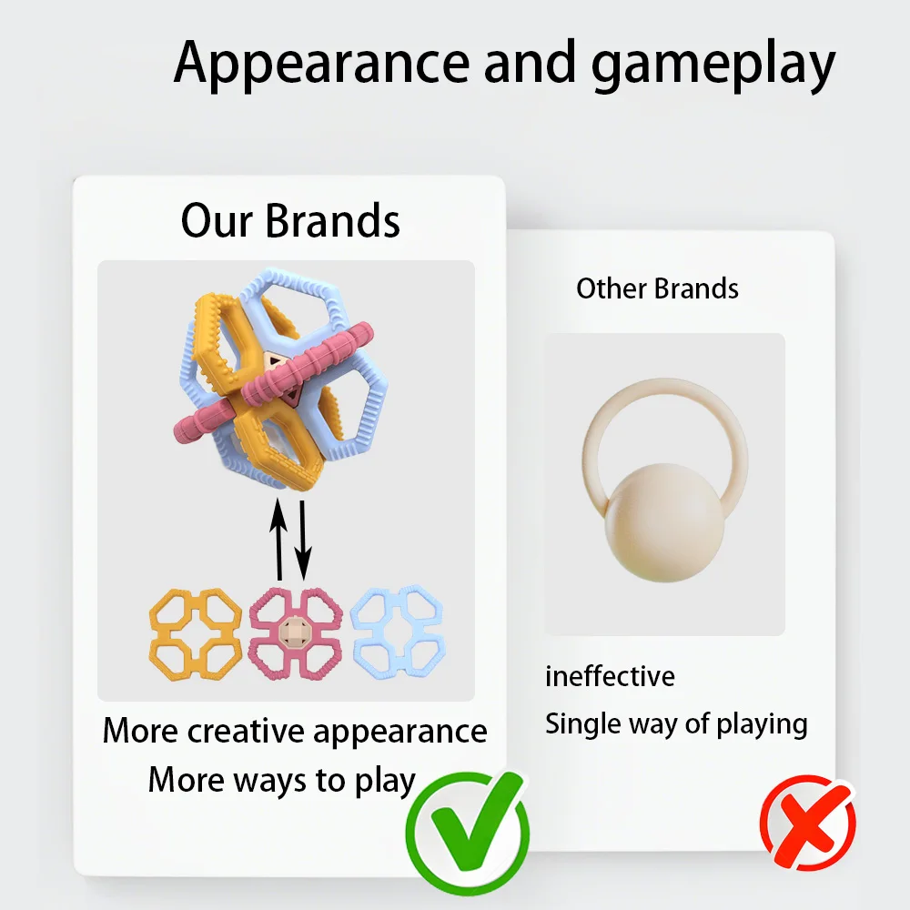 Soft baby catch ball rattle with bell ball early education puzzle sensory toys detachable assembled toys