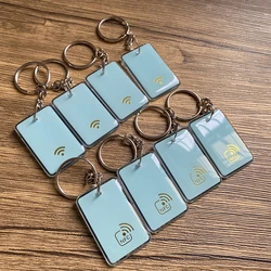 10pcs NFC Tap Keychain Social Media Key tag Black Blue color Epoxy NFC Cards