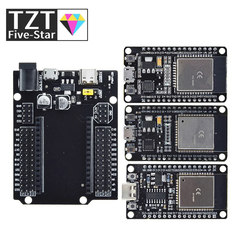 ESP32 Development Board TYPE-C/MICRO USB CP2102 WiFi+Bluetooth Dual Core ESP32-DevKitC-32 ESP-WROOM-32 Expansion Board 38PINS