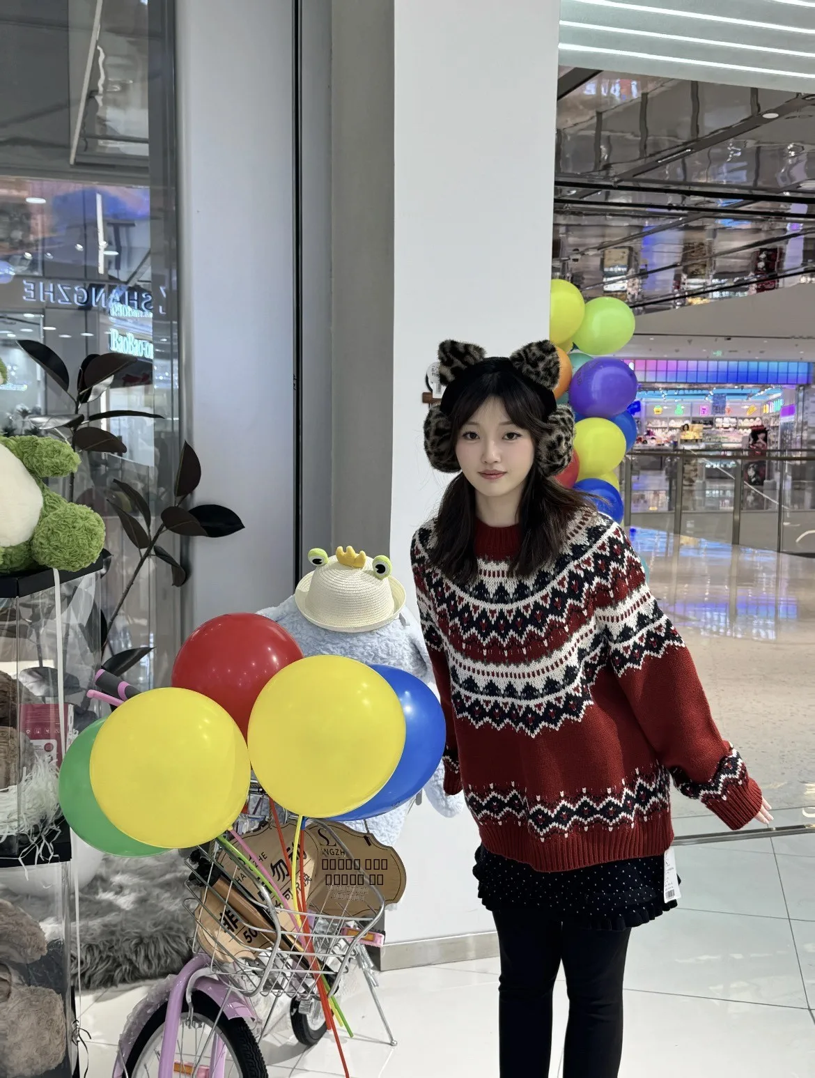 เสื้อสเวตเตอร์ถักลาย Fair Isle สไตล์เรโทร ทรงกลม สำหรับผู้หญิง ฤดูใบไม้ร่วง ฤดูหนาว เสื้อคลุมกันหนาว ซีรีส์ Cisas ทรงโอเวอร์ไซส์ แขนยาว