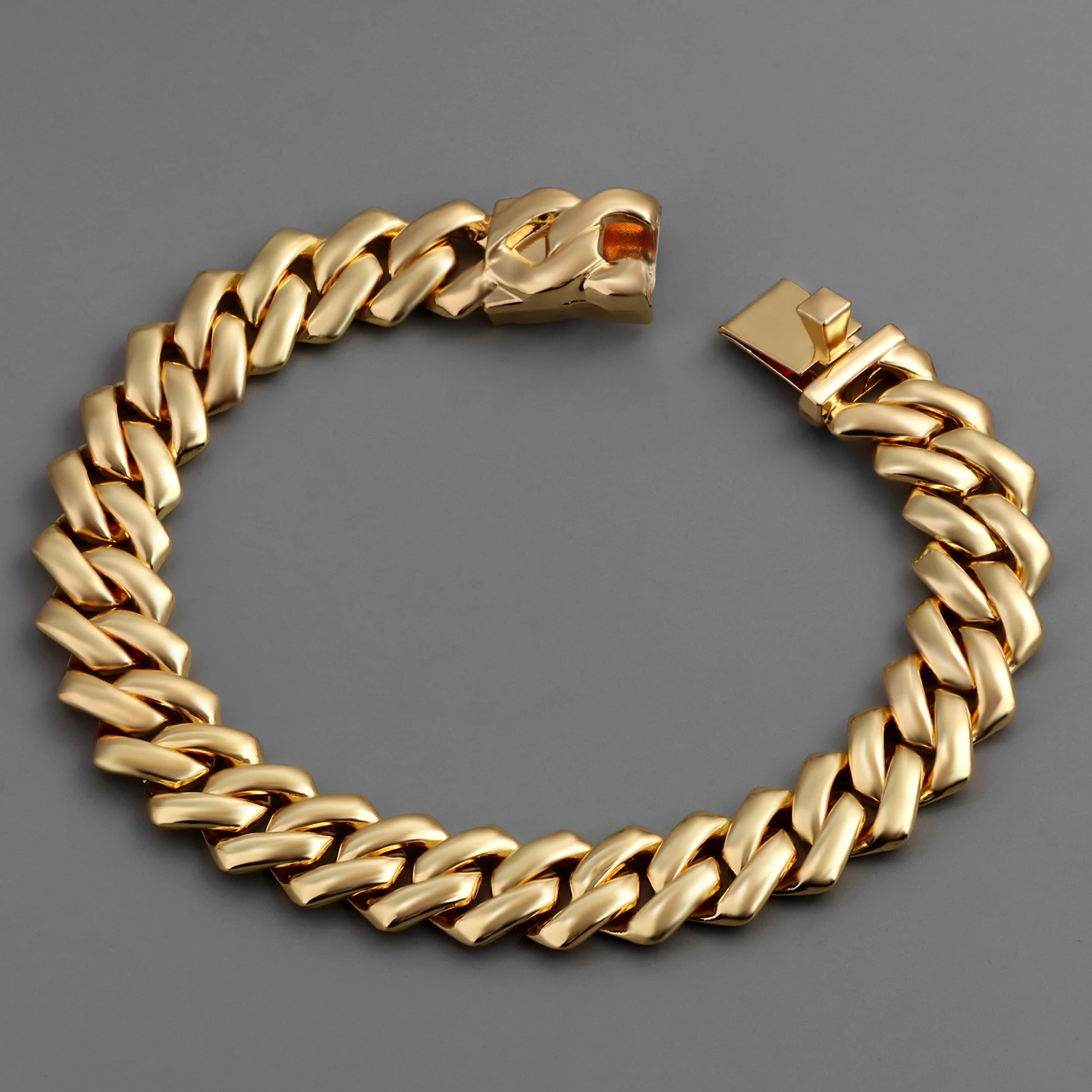 Fashion Cuban Chain Bracelet For Women Minimalist Elegant Gold Color Bracelet Women's Accessories Popular Personality Jewelry