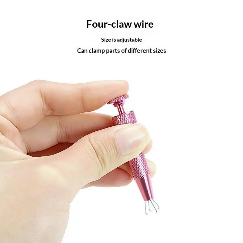 Stainless Steel Jewelry Grabber 4 Claw Secure Hold Ergonomic Design for Jewelry Making Bead Sorting Hobby Craft Making Repair U