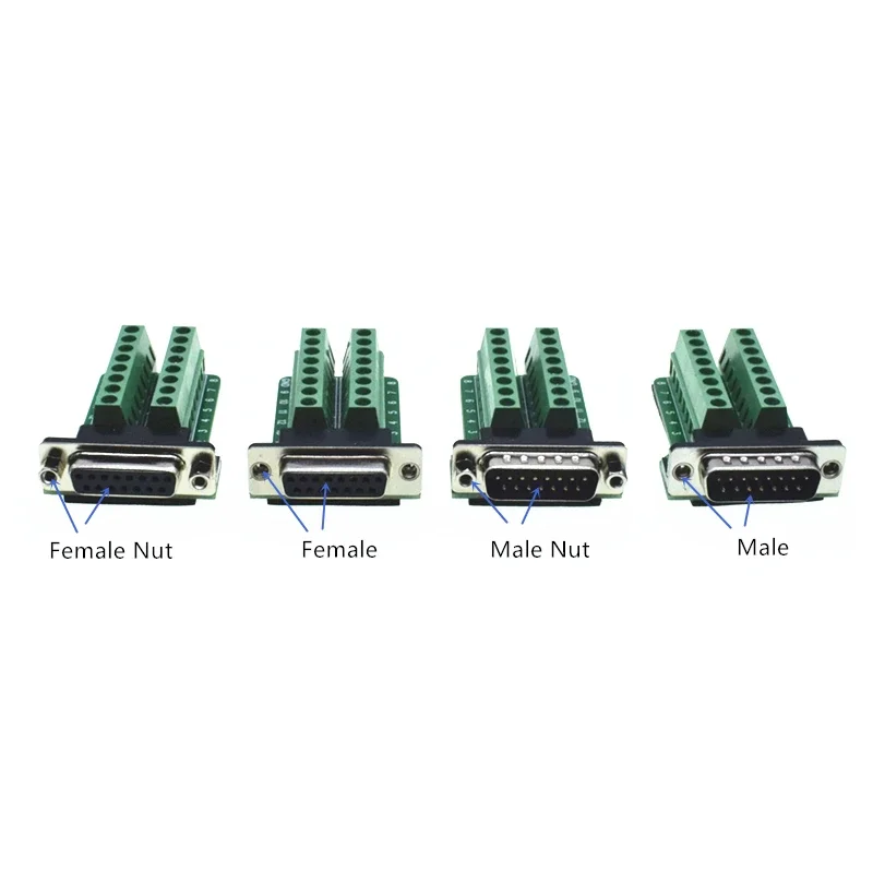 D-SUB Connector DB15 Female/Male Connector Adapter Jack Terminal Breakout PCB Board Connectors