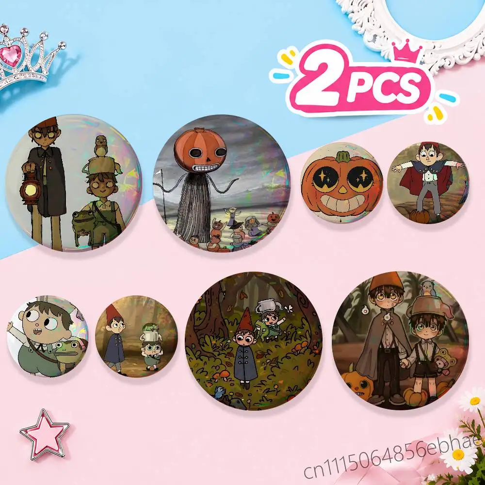 FOR Over The Garden Wall Round Badge 2Pcs Button Pin Brooch Cosplay Prop Collection Souvenir Bag Ornament