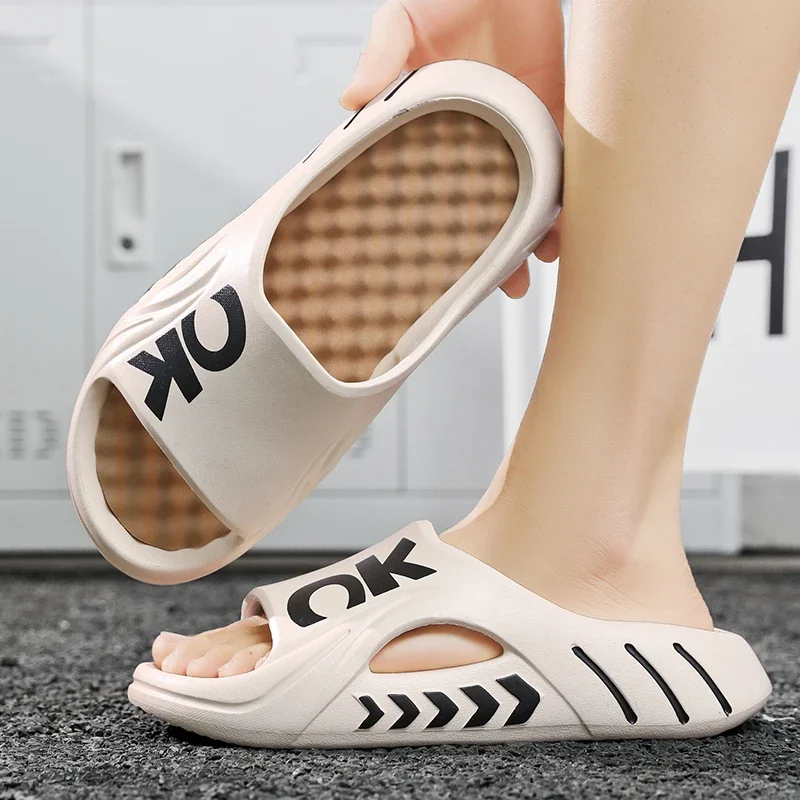 

Sandals Men's Summer Outer Wear Non-Slip Foot Massage Beach Dual-Use Thick-Soled Large Size Slippers