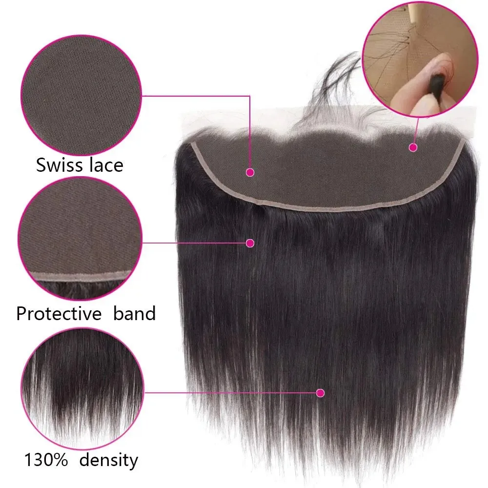 13x4 Frontal HD Transparent Lace Closure Brazilian Virgin Straight Natural Black Human Hair 13×6 Lace Frontal Closure On Sale