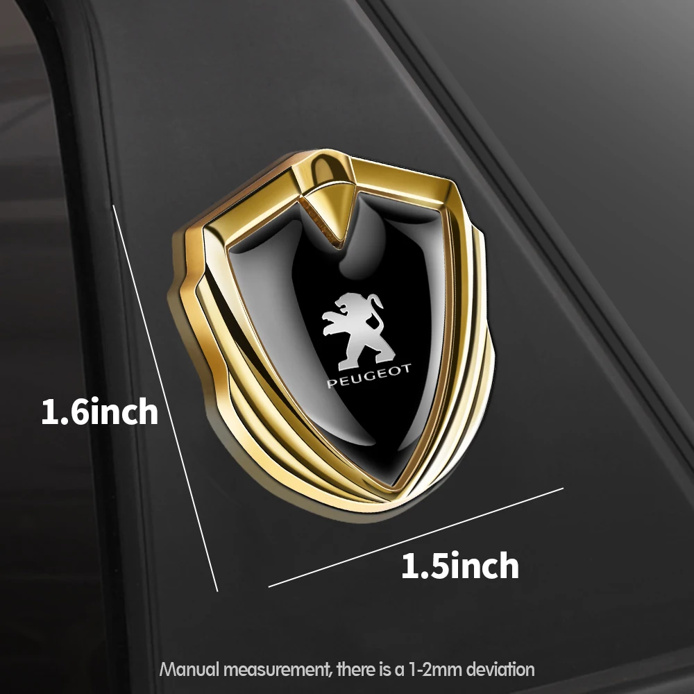 1PC 3D Metal Car Side Fender Sticker Shield Emblem Badge Logo decor For Peugeot 208 2012~2018 308 2019~2021 2008 207 508 607 301