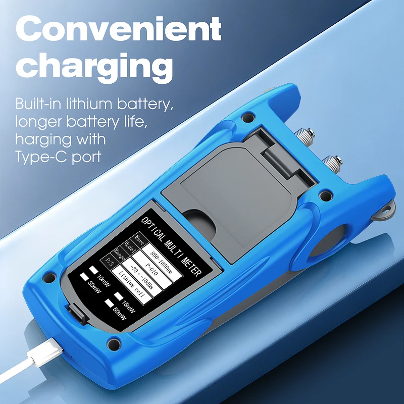 COMPTYCO P-G10 Optical Power Meter Visual Fault Locator OPM+VFL(10~50MW) All-In-One FTTH Rechargeable Optical Fiber Cable Tester