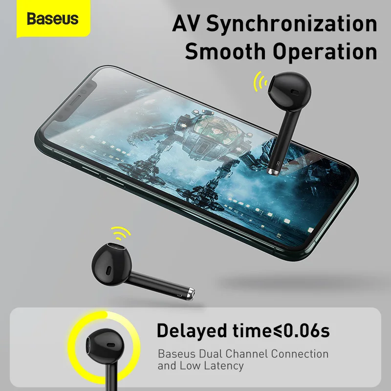 Baseus W04 Ture Wireless Headphones TWS Bluetooth 5.0 Earphone Noise Reduction Voice Headset Mini True Wireless Earphones