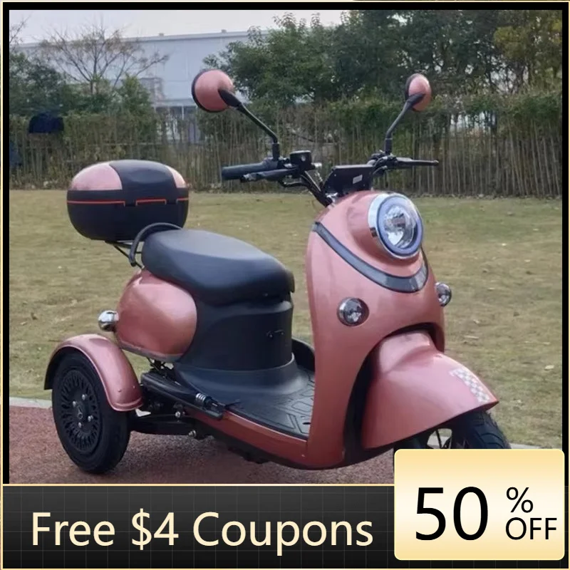 Rs New version of pink YR-002 three-wheeled electric scooter 500w/800w adult electric tricycle with 30km driving range open body