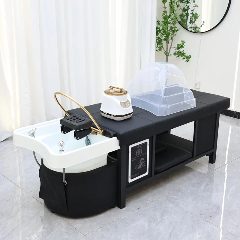 Hair Washing Bed Therapy Spa Thai  Modern Beauty Salon Furniture  Water Circulation Massage Shampoo Bed Units for Barber Shop