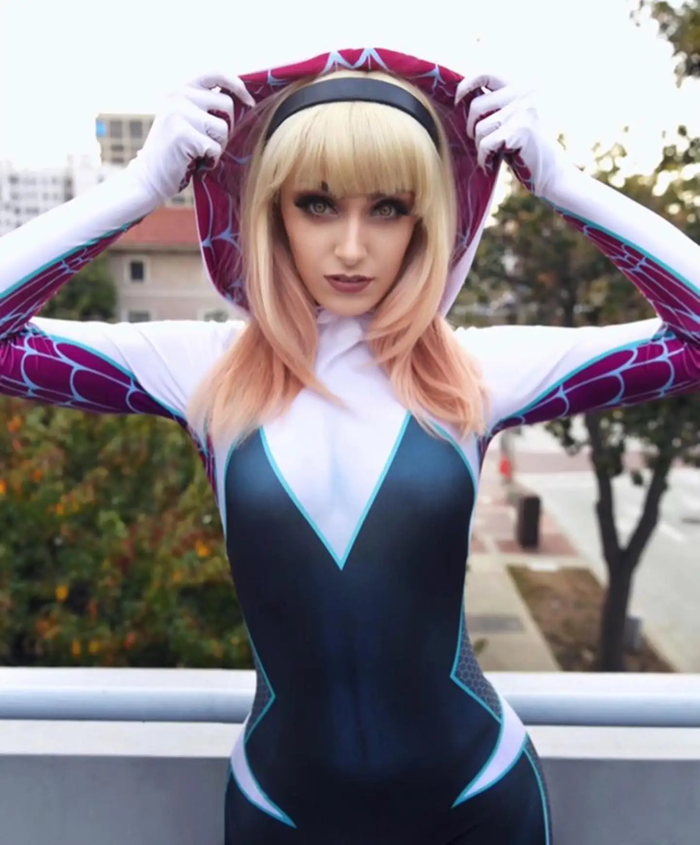 Ghost-Spider Suit Adults Kids Superhero Spider-Gwen Zentai Cosplay Costume Gwen Stacy SpiderWoman Halloween Bodysuit