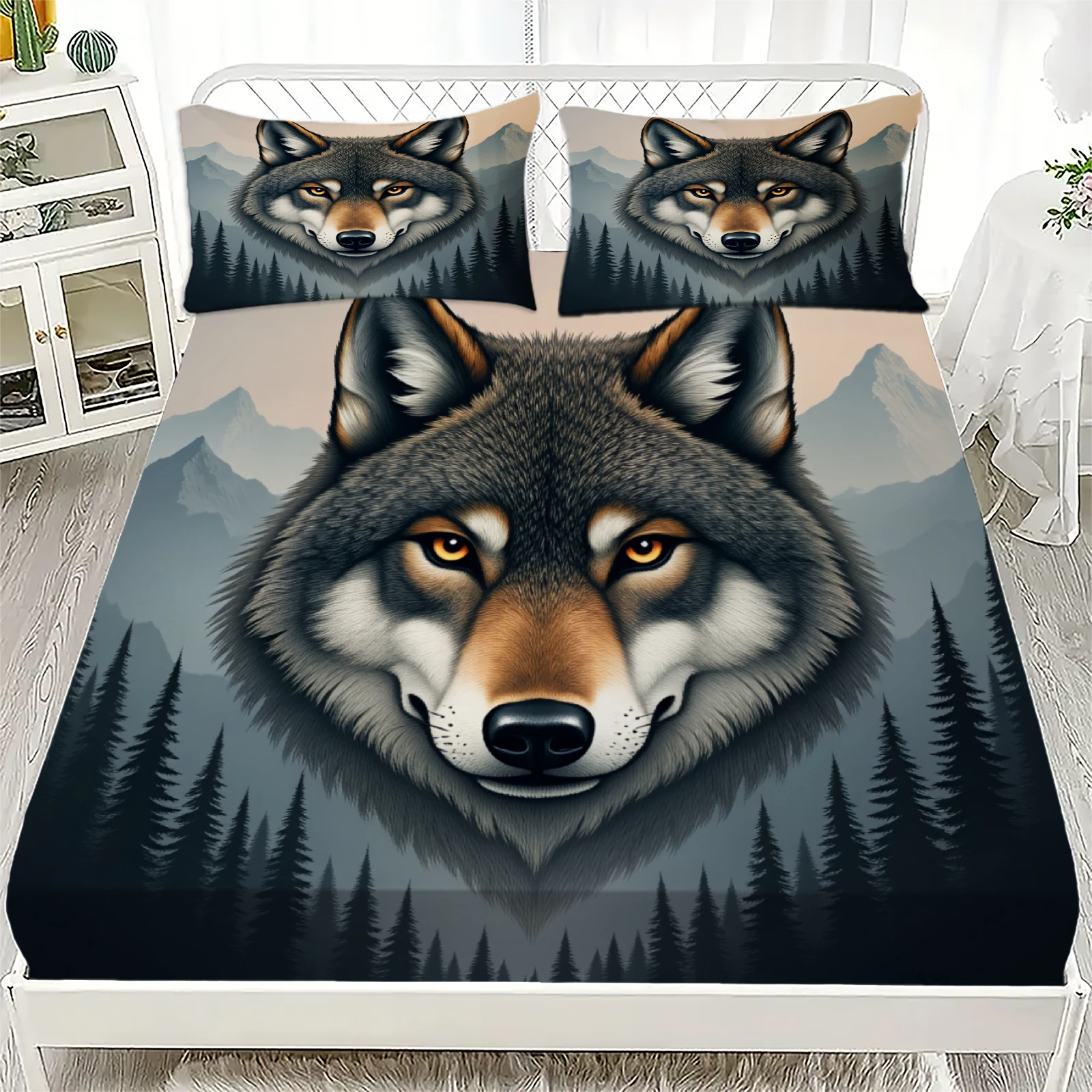 3pcs-fitted-sheet-set-wolf-face-3d-printed-animal-pattern-anti-slip-durable-bed-sheet-with-pillowcases-for-bedroom-decor