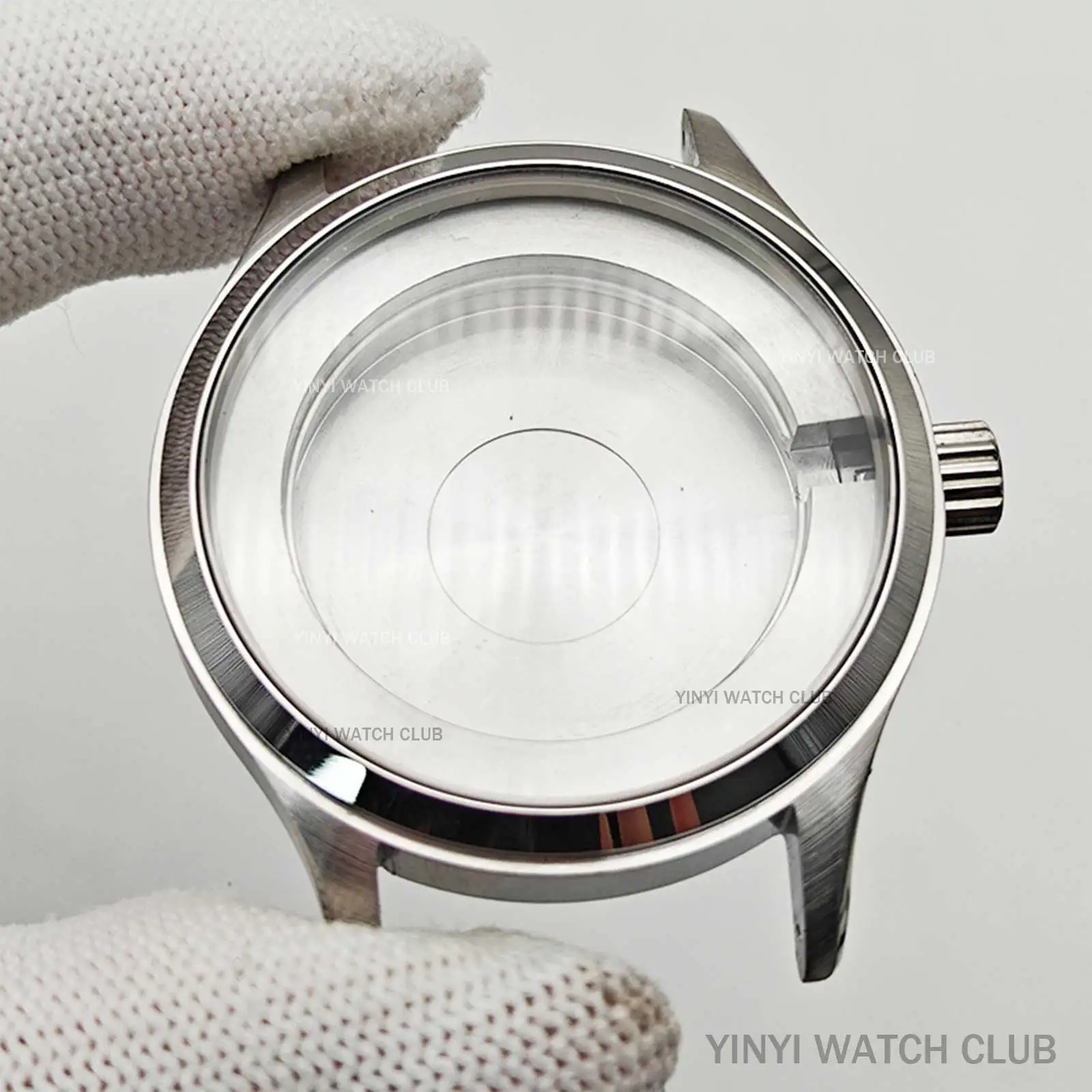 40mm watch case Sliver For IWC Pilots Sapphire mirror surface Watch Accessories fit ETA2836 Mingzhu dg2813 Miyota8215 Movements