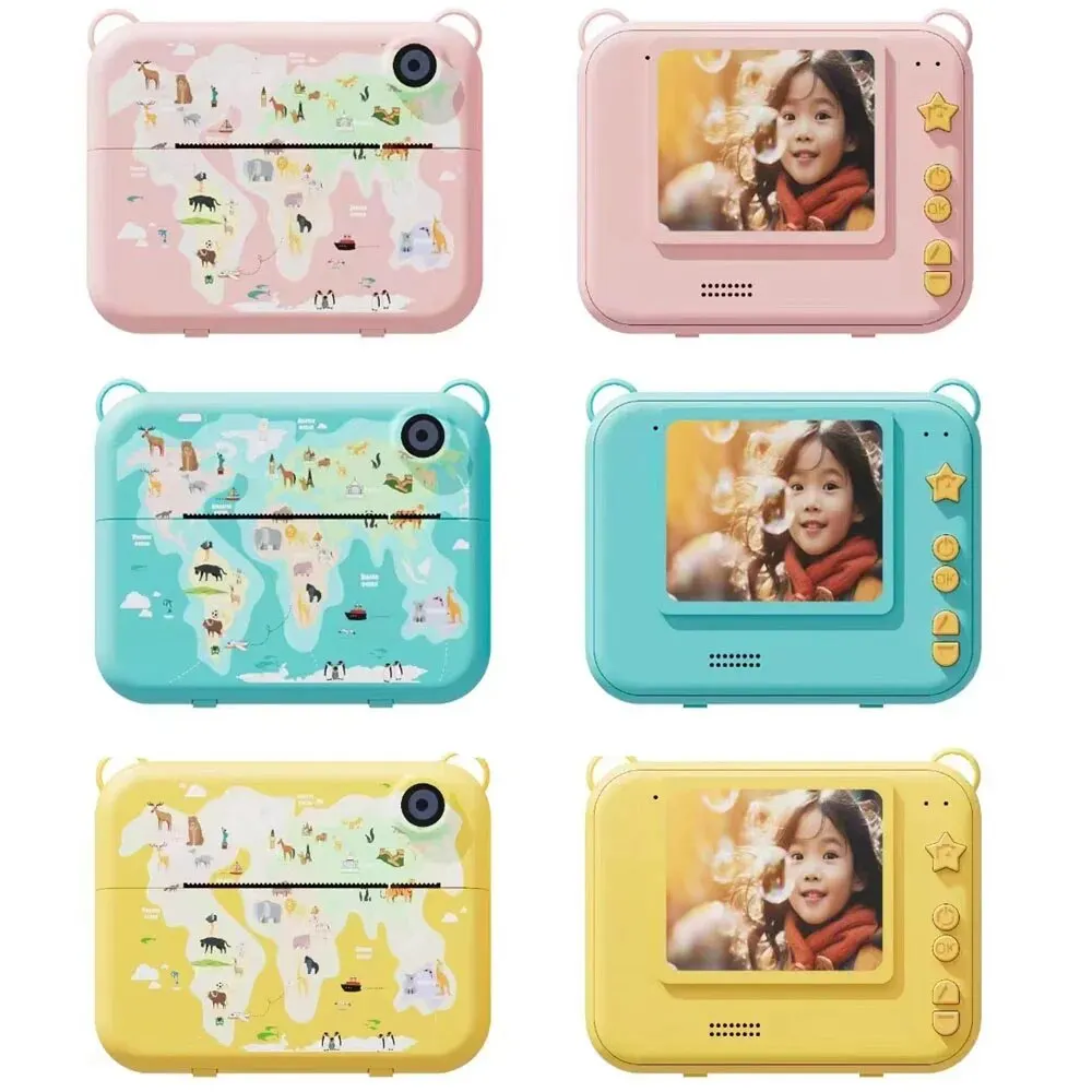 Print Camera For Kids, 2 Inch Screen Kids Camera For Boys With 3 Print Paper, Birthday Gift HD Digital Video Instant Camera Toys