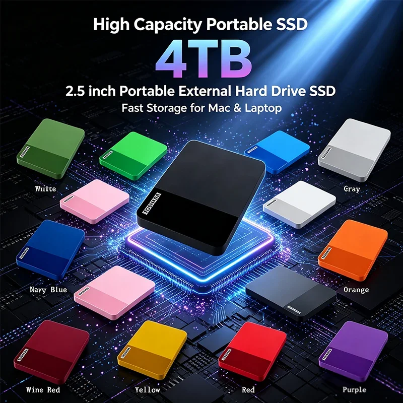 New High Speed 2.5inch Portable External Hard Drive USB3.0 1TB 2TB 4TB SSD High-Speed Mobile Storage for Mac Laptop Computer