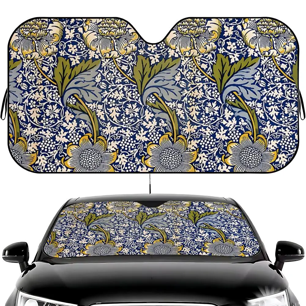 art W-William Morris Sun Visor Car Windshield Sun Visor - Foldable Universal Fit UV Block Heat Insulation Sunshade