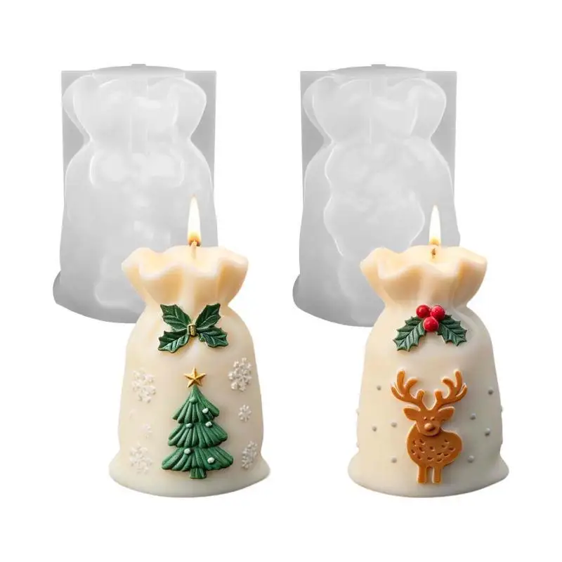 Wiederverwendbare Weihnachtssack-Silikonform, leicht zu entformendes Design für DIY-Kerzen-Hängedekoration, Weihnachtsfest- und Heimkunst-Bastelwerkzeuge – Detail 5