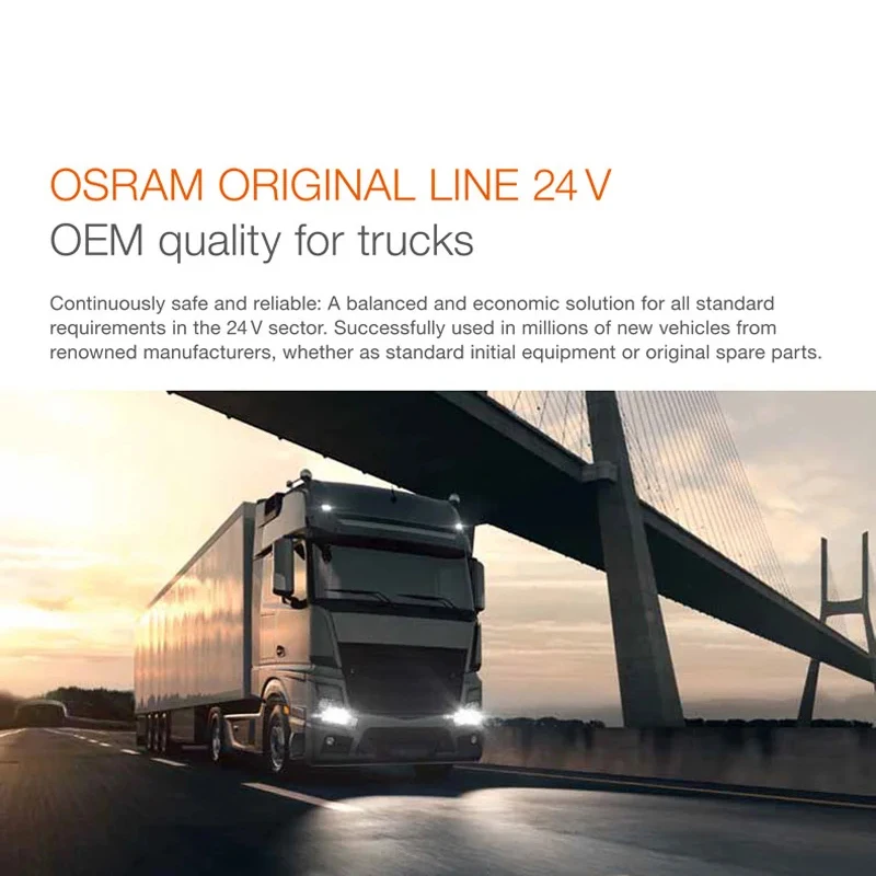 OSRAM Original Truck Lamp 64196 H4 24V 75/70W P43t 3200K CLASSIC High beam/near beam standard lamp OEM quality bulbs