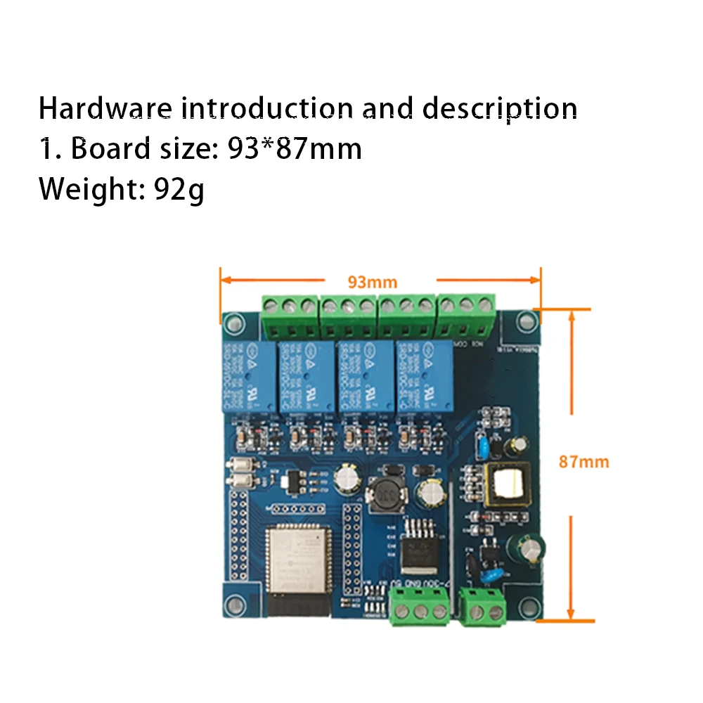 Fuente de alimentación AC / DC ESP32, WiFi, Bluetooth, BLE, módulo de relé de 4 canales, PLACA DE DESARROLLO DE ESP32-WROOM