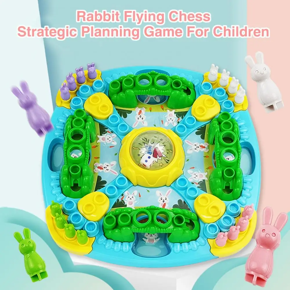 Flying Chess Toy Rabbit Flying Chess Flying Chess Game for Kids Rabbit Trap Thinking Training Toy Parent-child Multiplayer Board