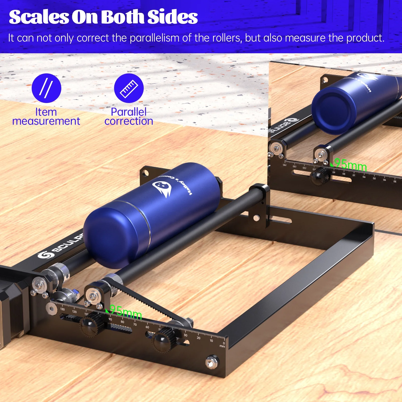 SCULPFUN Laser Rotary Roller Laser Engraver Y-axis Rotary Roller with 360 Rotating for laser Engraving Cylindrical Objects Cans