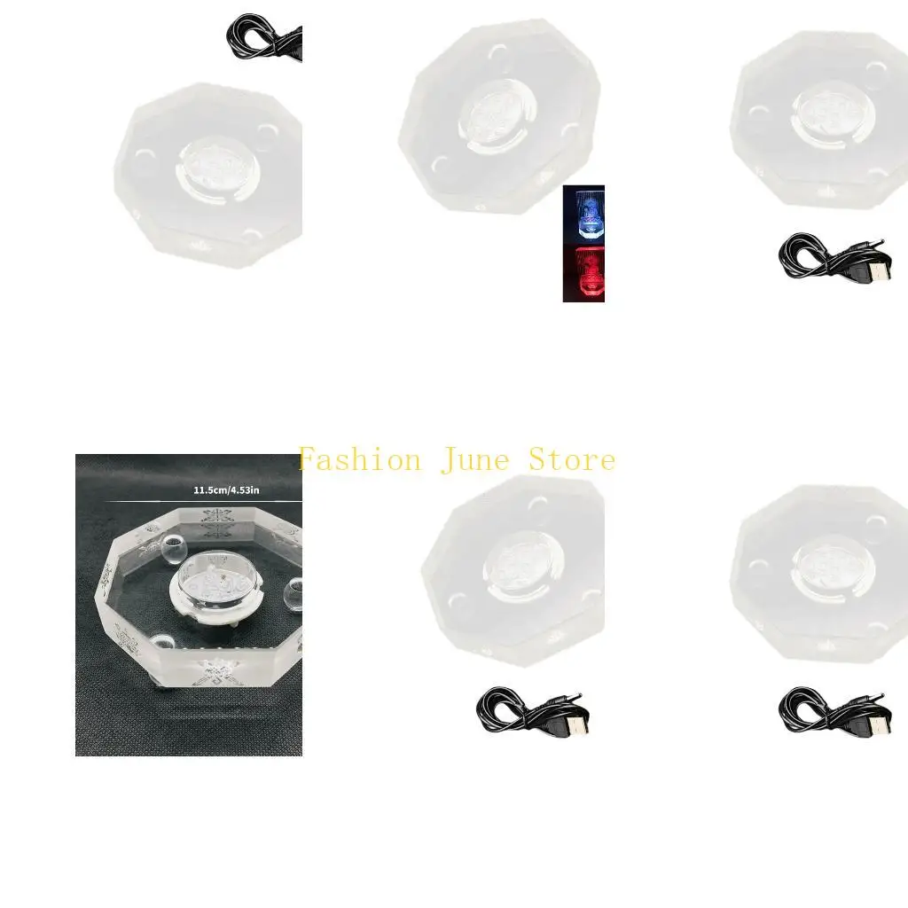 

N5KA Shatterproof ABS Illuminated Base With Adjustable Lighting Modes USB Power Sources for Display Purposes