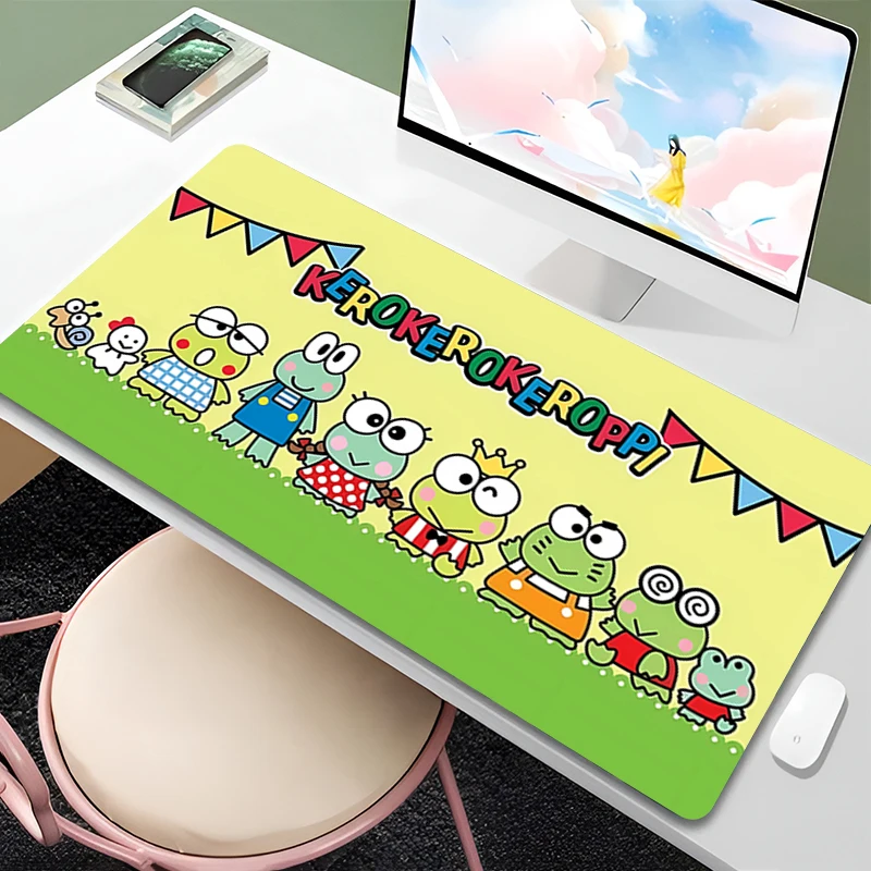 Large Gaming Customized Mouse pad kerokerokeroppl Office desk mat Game keyboard pad Desk Mats Home Decor Sanrio Kawaii style