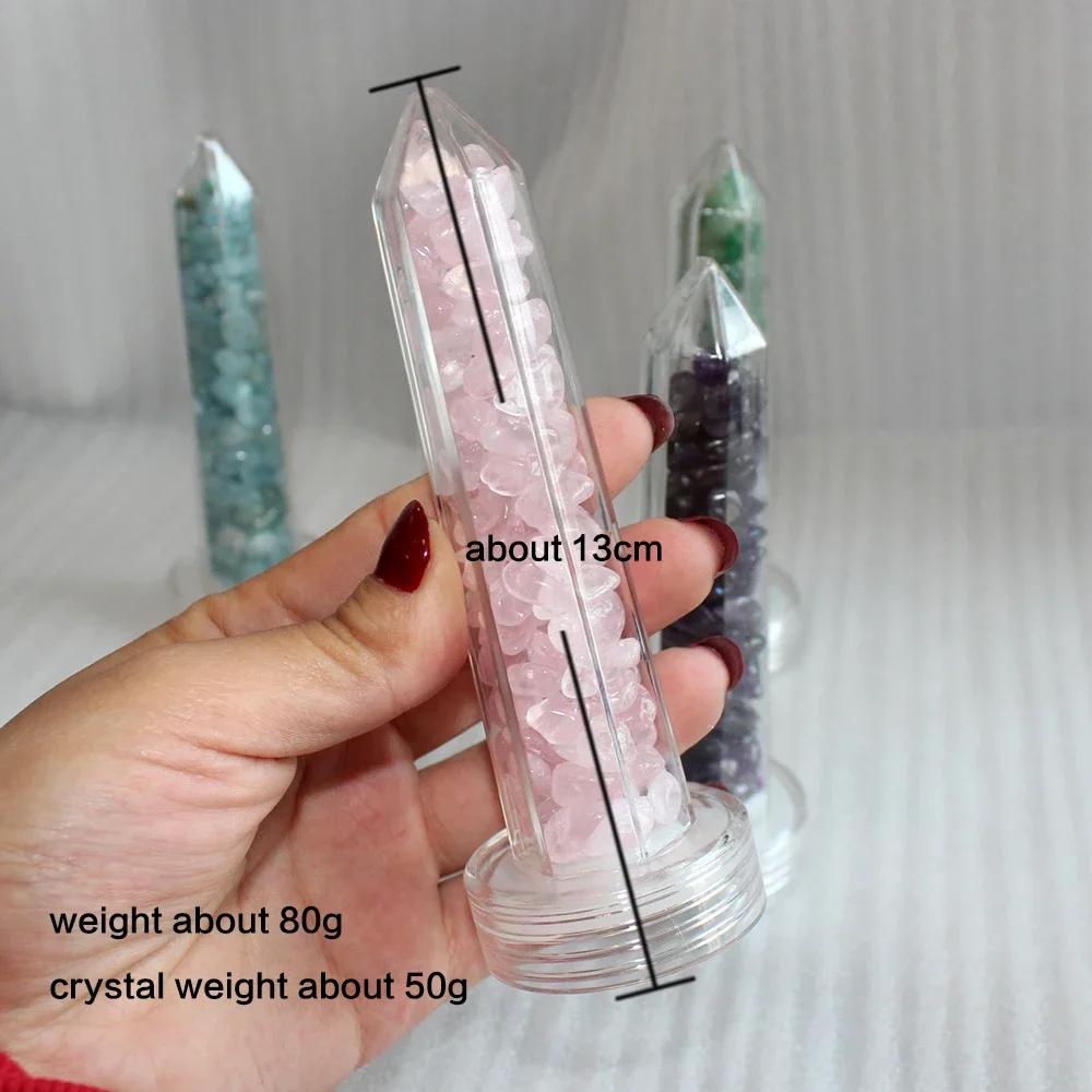 All kinds of Natural Crystal Stone Gravel quartz semiprecious stones Water Cup and Bottle Decoration Hexagonal point replace Gem