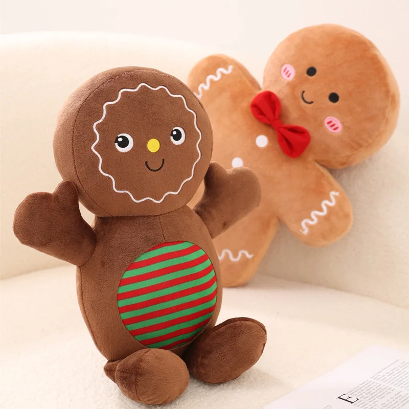 Quente caramelo chocolate gingerbread homem brinquedo de pelúcia árvore decoração do quarto engraçado festa decoração boneca plushie aniversário presente natal