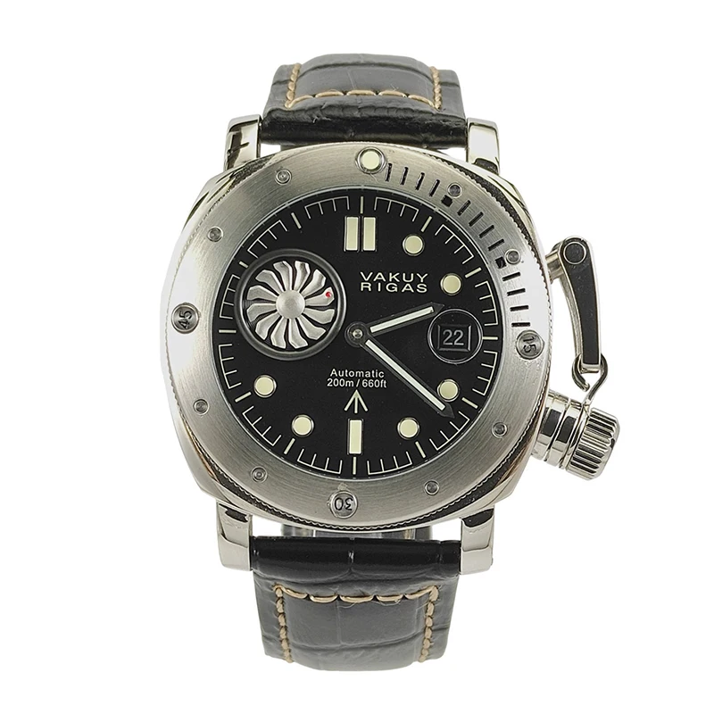 Vakuy Automatic Mechanical Diver Military Watch Seagull ST25 Super Luminous Water Resistant Large Dial10atm Waterproof44mm  Dial