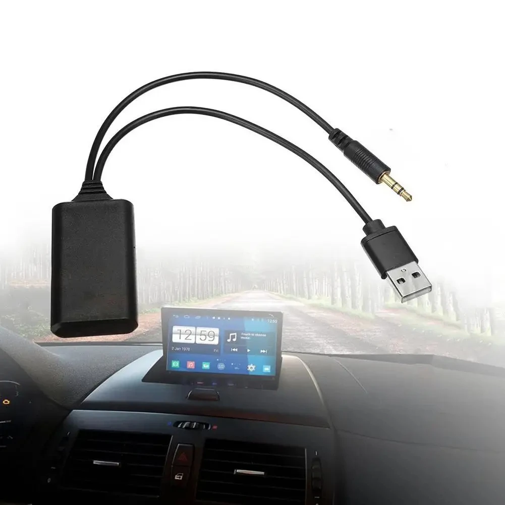 Car Bluetooth Audio Adapter for BMW E90 E91 Wireless Music Receiver with 3.5mm Aux Connection and USB Support