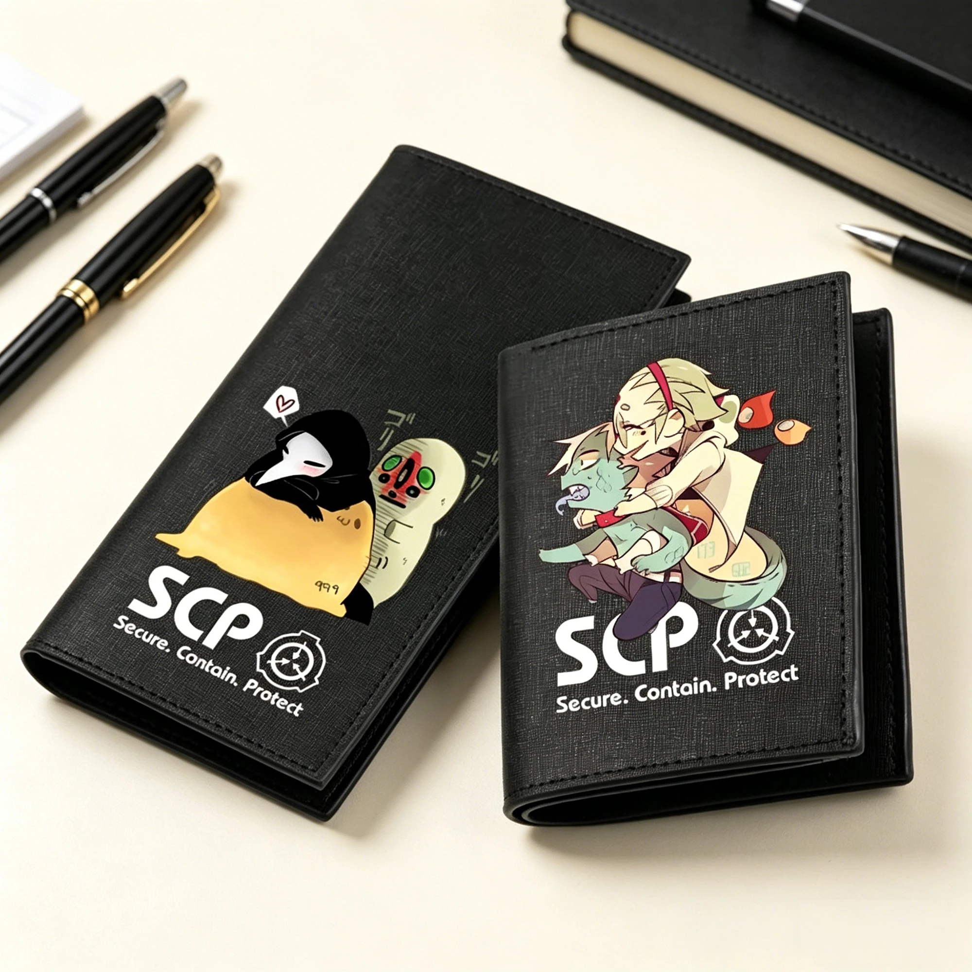 

SCP Foundation Аниме Длинный кошелек Унисекс Кошелек для монет Короткий кошелек из искусственной кожи SCP Сумка для денег Студенческий держатель для удостоверений личности Мультяшный клатч
