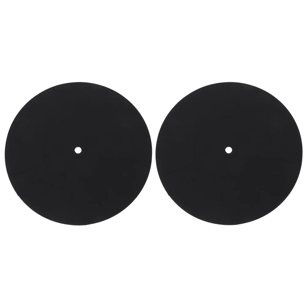 

2 Pcs Silicone Turntable Pad Record Mat Mats Vinyl Records Slip Accessories Anti-static